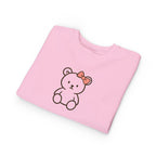 Cute Teddy Bear Toddler Sweatshirt — Pink Bow Cozy Kids Pullover