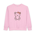 Cute Teddy Bear Toddler Sweatshirt — Pink Bow Cozy Kids Pullover
