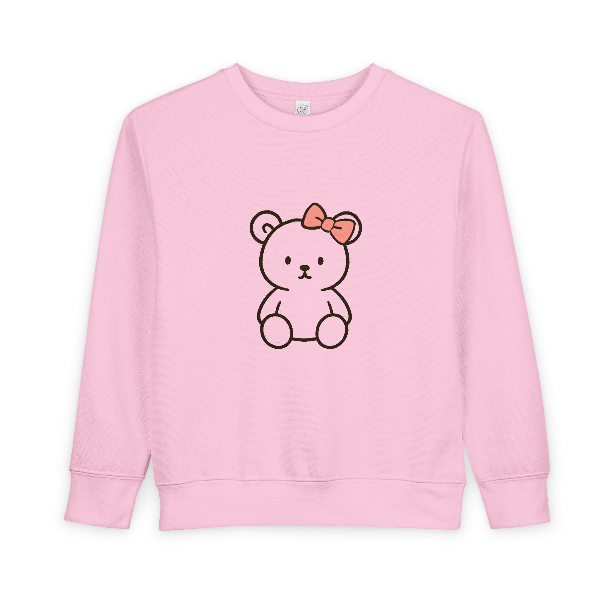 Cute Teddy Bear Toddler Sweatshirt — Pink Bow Cozy Kids Pullover
