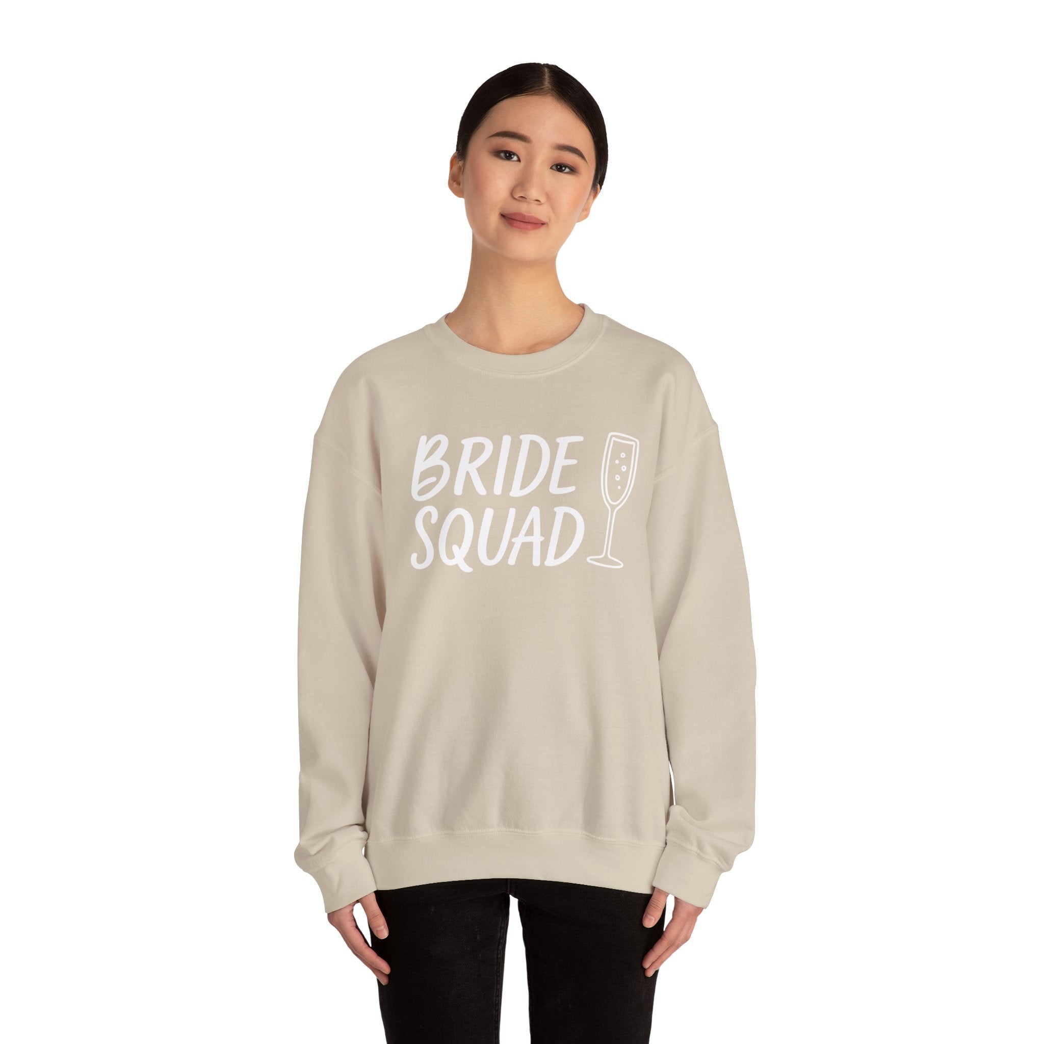Bride Squad with Champagne Glass Unisex Heavy Blend™ Crewneck Sweatshirt