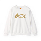 Bride Crewneck Sweatshirt – Gold Script Bridal Pullover for Bachelorette & Wedding Day