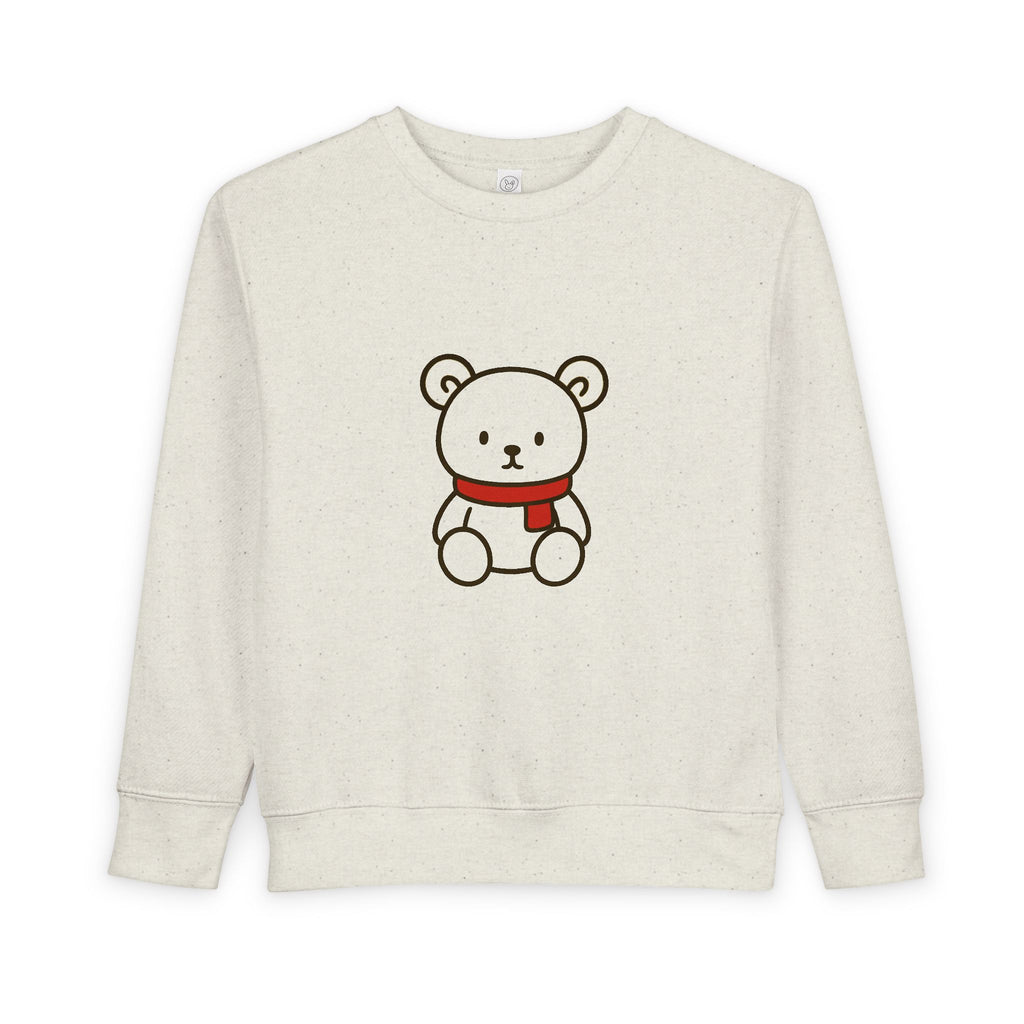 Cute Teddy Bear Toddler Sweatshirt — Red Scarf, Cozy Kids Pullover